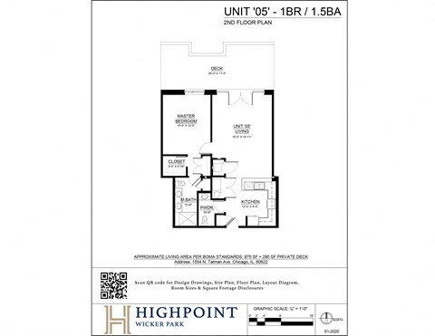 the floor plan of unit 03 br 1ba